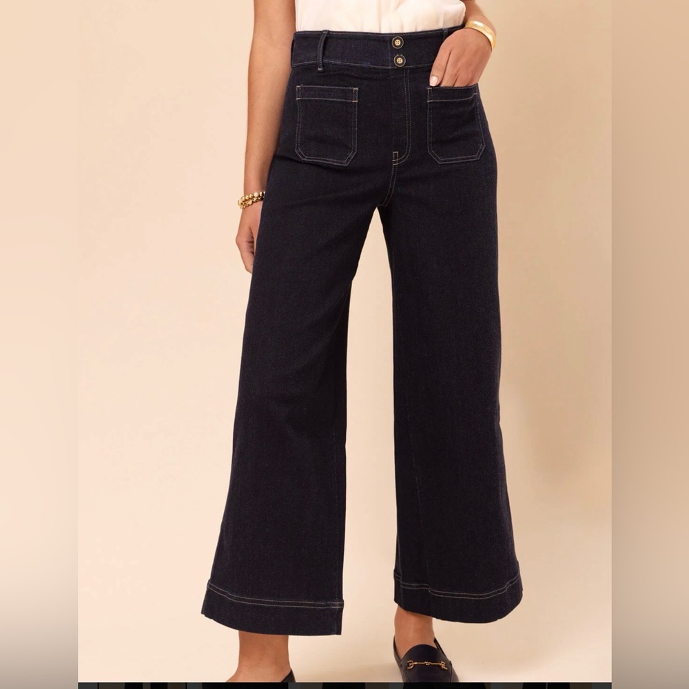 Spartina 449 Pritchard Wide Leg Pull-On Jean Midnight Marina - Medium - NWT